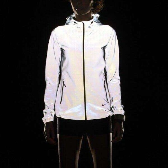 nike white reflective jacket